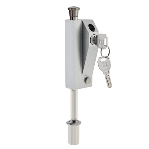 Keyed Sliding Patio Door Lock With Spring Loaded Latch And Two Keys For Enhanced Home Security On Sliding Glass Doors Patio Gates And Fences Suitable For Double Doors In Silver Finish