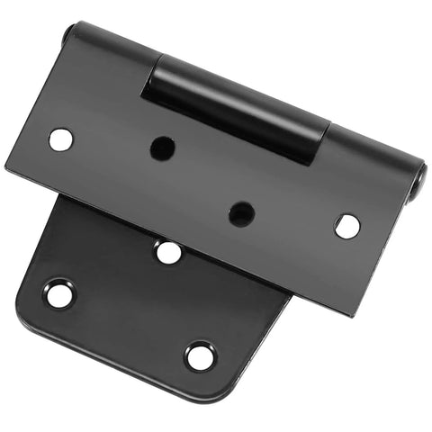 Heavy Duty Wrought Iron Door And Gate Hinges, 10 Pack Black Rustproof Barn Hinges With 90 Screws, close-up view of black hinge
