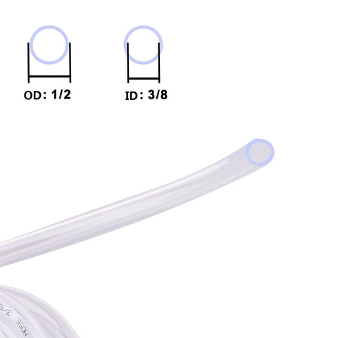 DERPIPE clear vinyl tubing, 3/8 in ID, 1/2 in OD, food-grade PVC tube, 3 m length