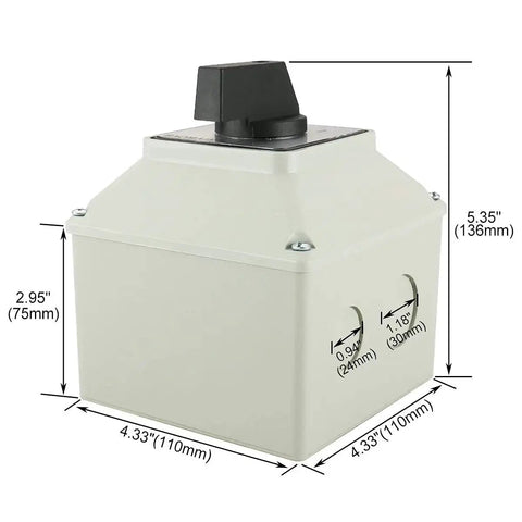 Three Phase Rotary Changeover Switch 40A 660V With 12 Terminal Universal Cam Selector Waterproof Exterior Box