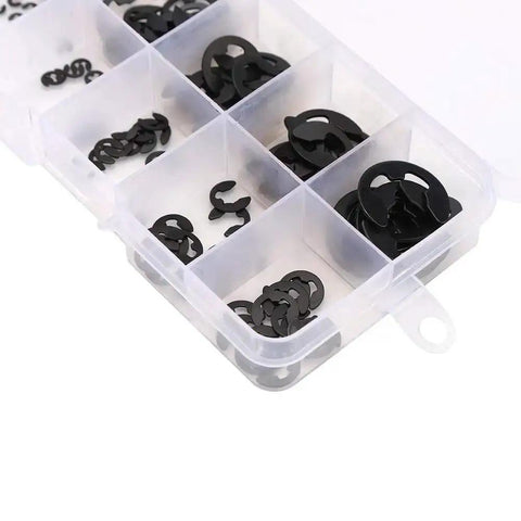 120 Pcs E Clip Circlip Assortment Kit External Snap Ring And Retaining Ring Set For Home Improvement And Industrial Use Durable Manganese Steel