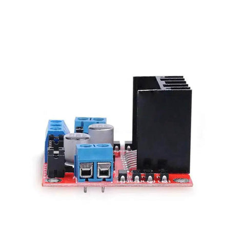Beefy Stepper Motor Driver Board Module L298N Dual H Bridge DC Motor Controller Arduino Compatible, front view.