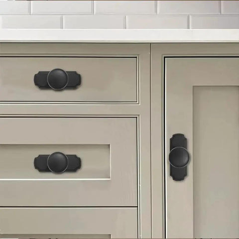 10 Pack Matte Black Cabinet Backplates For Knobs 2.8 Inch Long By 0.98 Inch Wide Rust Resistant on kitchen cabinets