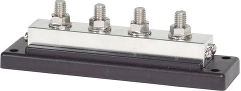 2104 PowerBar BusBar With Four Eighth Inch Terminal Studs, 600 Amp DC Max And 545 Amp Continuous, tin-plated copper conductors