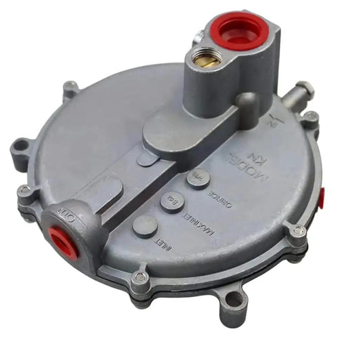 Close-up of Low Pressure Gas Regulator Generator Converter for Natural Gas Garretson IMPCO C-039-122 compatibility with mounting ports.