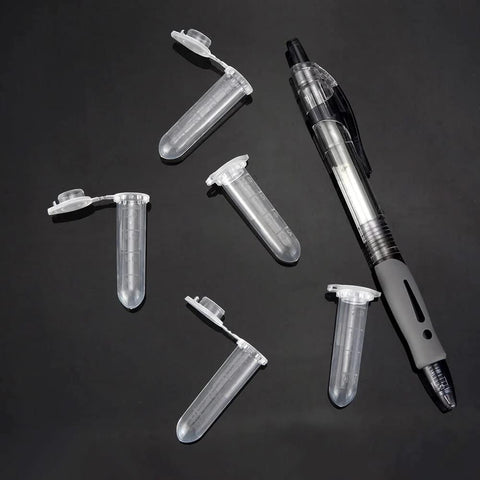BKMAMLAB 2ml microcentrifuge tubes with white caps, clear plastic, EO sterilized, set of 100