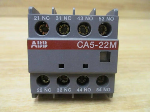 CA5-22M CA522M Auxiliary Contact Block 2 N.O./2 N.C. Front-Mount A-Line Series 600V rated electrical control, grey.