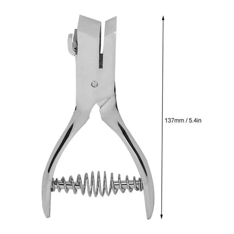 All Metal Handheld Hole Slot Puncher for ID cards and paper crafts, 5.4 inch oval punch, all-metal with spring mechanism, heavy duty