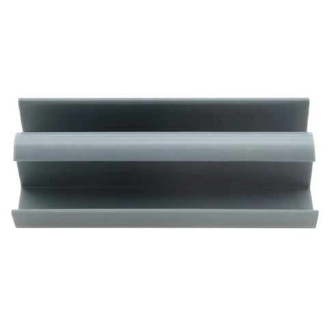 Grey PVC Sliding Shower Door Bottom Track For 7/16 Inch And 5/16 Inch Glass Thicknesses, durable moisture-resistant rail, front view