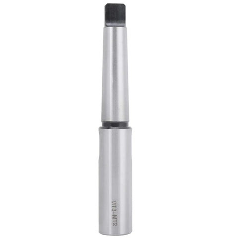 Front view of MT3-MT2 Morse taper reducing adapter; metal drill sleeve extension for lathe and milling