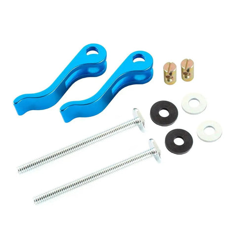 Two Pack 1/4-20 Cam Lever Clamps with 3 Inch T-Track Bolts for Quick Release Woodworking Jigs and Fixtures parts displayed