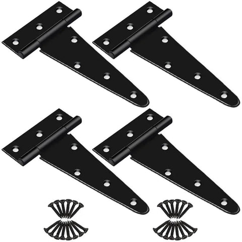 Heavy Duty T Strap Hinges Set Of Four Pcs 9.45 Inch Length Rustproof Galvanized Iron Tee Hinges with Mounting Screws