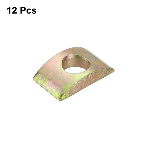 12 Pack M10 Half Moon Lock Washers, iron spacer connector in bronze tone, showcasing single washer with 10mm hole.