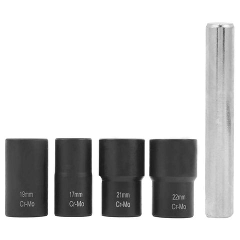Heavy Duty Nut Extractor Socket Set For Screw And Fastener Removal, Sleeve Style Remover Tool with 17-22 mm sizes in chrome molybdenum steel