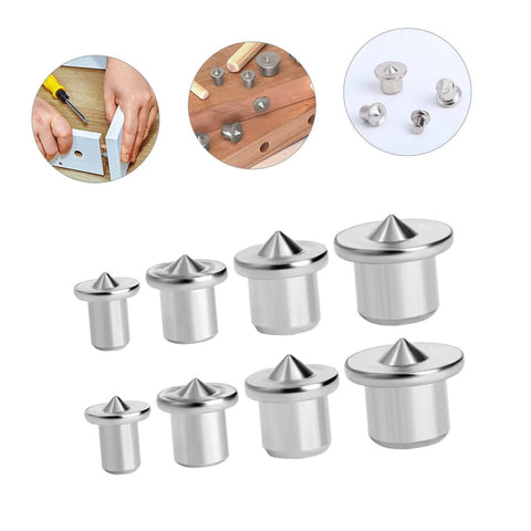 Two Sets Woodworking Dowel Maker Kit with Steel Dowel Centers and Transfer Plugs Alignment Tool for Precise Centering and Marking