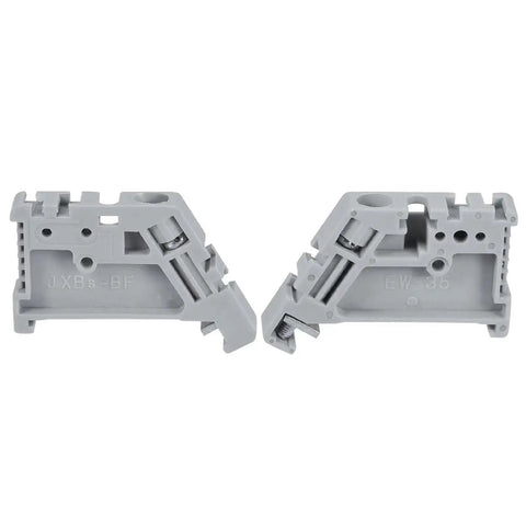DIN Rail Mount Terminal Blocks End Stopper Screw Type Clamp Grey EW35 Pack Of 20 Heavy Duty Terminal Blocks side view