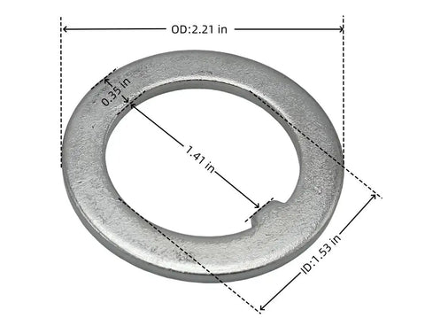 Replacement 1.5 Inch Trailer Tongue Washer 4 Pack Fits Dexter 9K 10K GD Round, single washer with dimensions shown