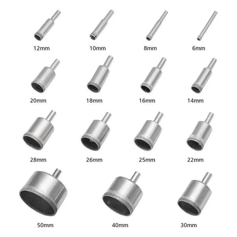 Diamond Hole Saw Kit For Plant Pots 15 Piece Set Easy To Use Drills Clean Drainage Holes In Ceramic Terracotta Glass And Tile