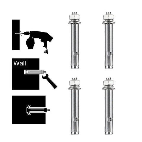 Hex Head Sleeve Anchor M6 X 60mm In 304 Stainless Steel For Pad Eye Plate Ceiling Hooks And Hanging Hardware Expansion Bolt One Quarter Inch, Set of Four with installation diagram.