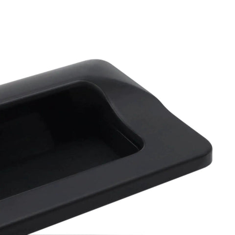 Close-up of 2 Pack Concealed Recessed Pull Handles Square Flush Hidden For Doors Drawers Cabinets Zinc Alloy Matte Black 4 X 2 Inch