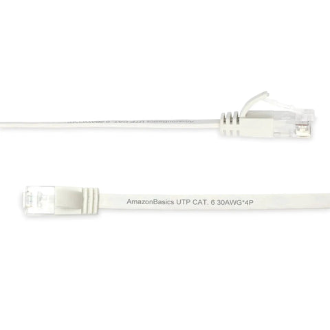 Flat Cat6 Ethernet Cable 100Ft Snagless Patch Cord With Gold Plated Connectors for Router Modem Gaming Computer