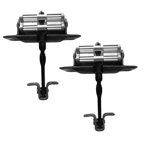 Door Check Bracket For Trucks Two Piece Set Front Door Check Hinge Stop And Limit Rod Strap Replacement Compatible With 21350581 84167953 21100900 Direct Fit Replacement For Left And Right Front Doors, showing two metal brackets on a white background.