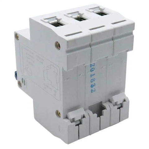 3P 40A Miniature Circuit Breaker For DIN Rail Mount Thermal Magnetic Trip AC 400V Visual Trip Indicator Flame Retardant PC Shell
