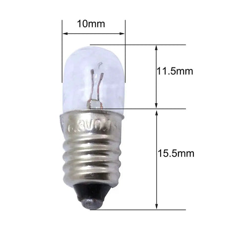 10 Pack Mini Screw Bulbs 6.3V Plus 5 E10 Mini Bulb Holders Black Plastic Brass Sockets Dope DIY Lighting Kit For Student Experiments Durable Reliable