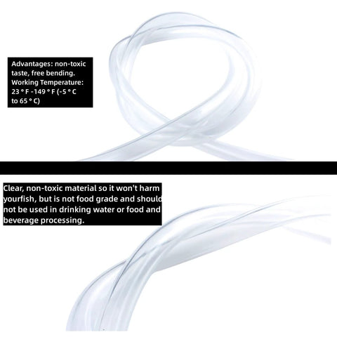 PVC tubing, 1 in ID x 1¼ in OD, 10 ft clear vinyl hose with 4 stainless clamps for water/air/oil transfer.