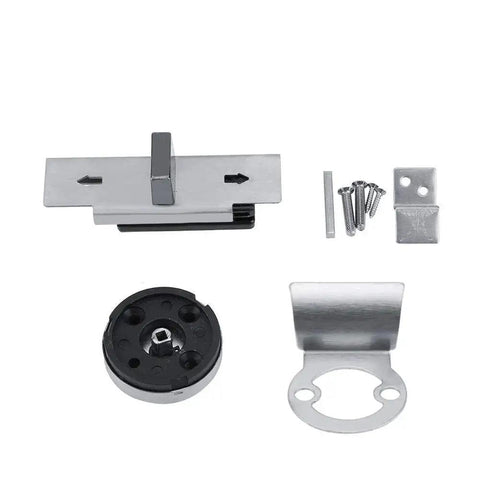 Zinc Alloy Stainless Steel Privacy Door Lock With Red Green Indicator Restrooms, unassembled components view.