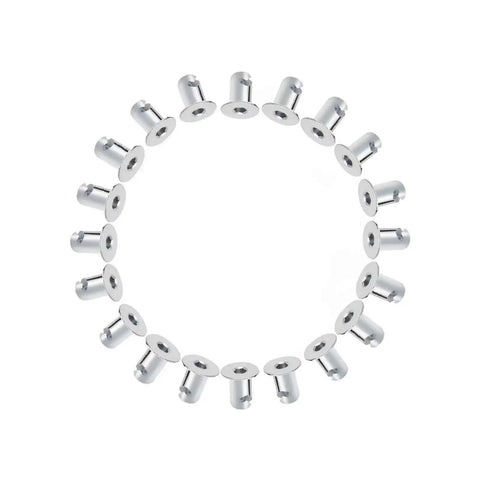 Aluminum Dzus Button Flush Allen Head Quarter Turn Fasteners Seven Sixteenths Inch Grip Chrome Finish Pack Of Twenty