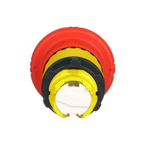 Harmony XB4 Emergency Stop Push Button Head Red Mushroom 40mm With Latching Turn To Release Chromium Plated Bezel Fits 22mm Diameter Cutouts
