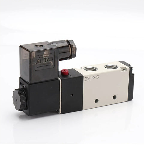4V210-08 Quarter Inch PT Pneumatic Solenoid Valve Pilot Operated 2 Position 5 Way Aluminum Alloy Body DC24V