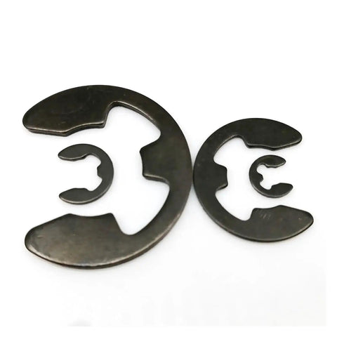 Pro Grade Black Steel External Retaining Ring Set For Shafts E Type And C Type Circlips DIN6799 Sizes M2 To M24 including various sizes