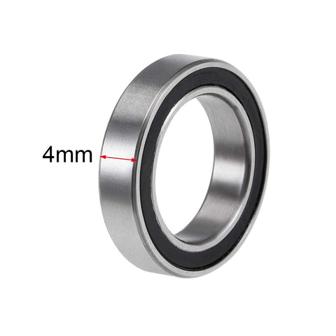 Deep groove ball bearing, chrome steel, double sealed, 12×18×4 mm, 10 pcs