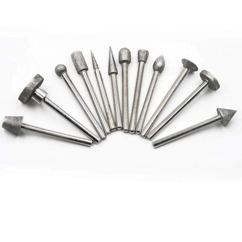 Diamond Coated Grinding Head Set For Dremel Rotary Tool 50 Pcs Includes Cylinder Sphere Umbrella Bullet Needle Tip And More Durable Grinding Burrs