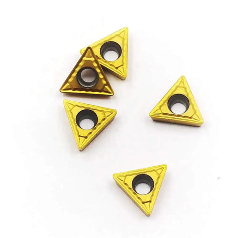 Carbide Turning Inserts for CNC Lathe TCMT090204 Three Thirty Seconds Thick One Sixty Fourth Radius Seven Degree Relief Tin Coated Pack of Five