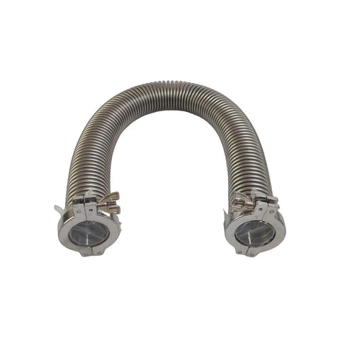 EASTVAC KF40 stainless steel vacuum bellows hose, 250mm, with two aluminum clamps and two center rings