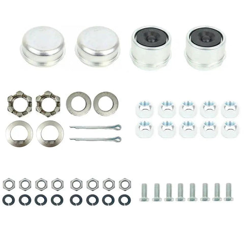 Southwest Wheel pre-greased 5-4.5in hydraulic brake trailer axle kit with hubs, bearings, seals, nuts, bolts
