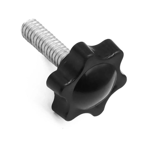 Plastic Star Knob Set For Quarter Twenty Thread 10 Pieces Umbrella Base Clamp, black star-shaped plastic knob with metal thread