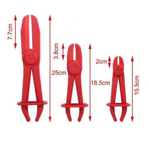 3 Piece Hose Pinch Off Pliers Set Durable Nylon Non Conductive Clamp Pliers With Adjustable Jaw Opening For Automotive Hoses