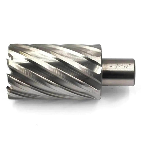 Three Quarters Inch Annular Cutter Kit With Weldon Shank For Magnetic Drill Press One Point Five Inch Cutting Diameter Two Inch Cutting Depth Two Flat HSS High Speed Steel Built Tough Be A Beast Workhorse And Compatible With Most Magnetic Drills JESTUOUS
