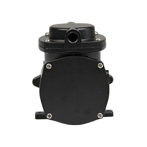 12V DC oil-less diaphragm vacuum pump, black, 35 L/min, outdoor use.