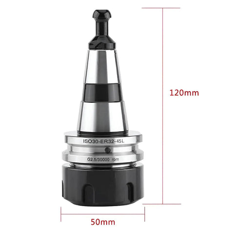 5 Pieces ISO30 ER32-45L Balance Collet Lathe Chuck G2.5 30000RPM CNC Tool Holder Stainless Steel dimensions 120mm x 50mm