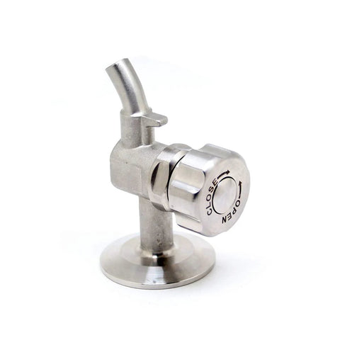 QiiMii 1.5in SS304 stainless beer sampling valve with clamp end on stand, Amazon