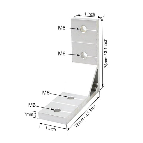 10 Pack 1 Inch Slot Aluminum Corner Brackets For 1010 And 2525 Extrusions With M6 Bolts And Nuts, 90 Degree Right Angle Connectors