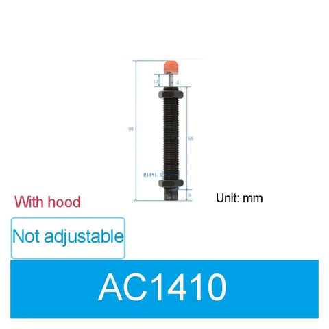 Image of Hydraulic Buffer Mechanical Parts Short Set In Various Sizes AC1410 for industrial equipment, non-adjustable with hood.