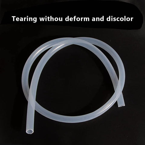 Coiled clear silicone tubing, 1/4 in ID x 3/8 in OD, 3.28 ft length, for home brewing.