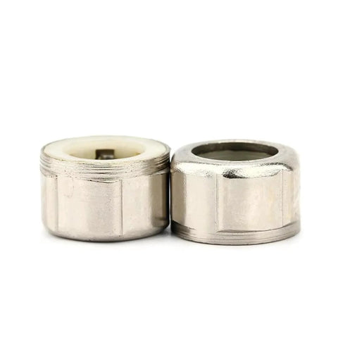 Two 12x18x9 mm needle roller clutch bearings, metal with white inner race, unidirectional