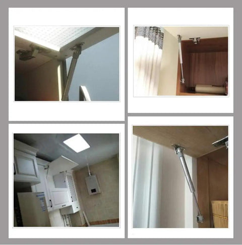 Installed soft close cabinet hinges with gas spring lid support for kitchen cabinets hydraulic lift set of 2
